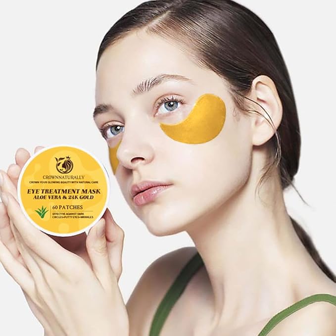 Under Eye Patches with Aloe Vera Natural for Dark Circles and Puffiness, Hyaluronic Acid Eye Mask 60 Pieces Moisturizing Skin Care for Anti-Wrinkle