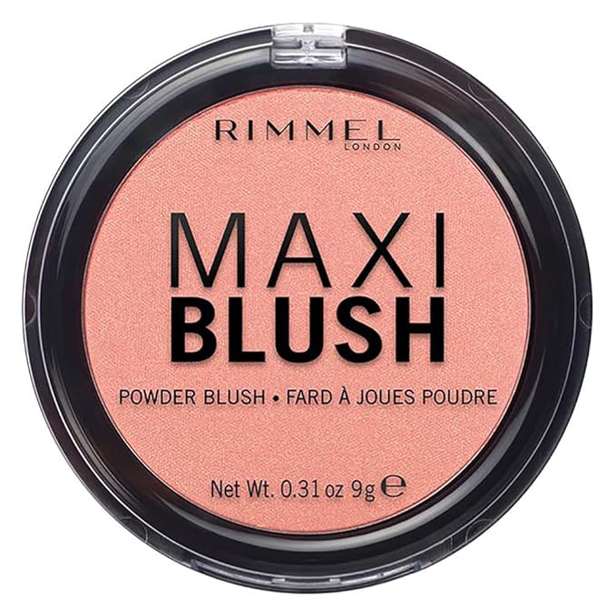 Rimmel London Maxi - 001 Third Base - Blush Powder, Lightweight, Highly Pigmented, Blendable, 0.31oz
