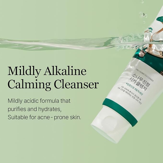 ROUND LAB Pine Calming Cica Cleanser 5.07 Fl Oz – Acne Face Wash with Salicylic Acid, BHA & LHA for Sensitive Skin, Soothing Cica + Hydrating Hyaluronic Acid, Gentle Foaming Cleanser, 150ml