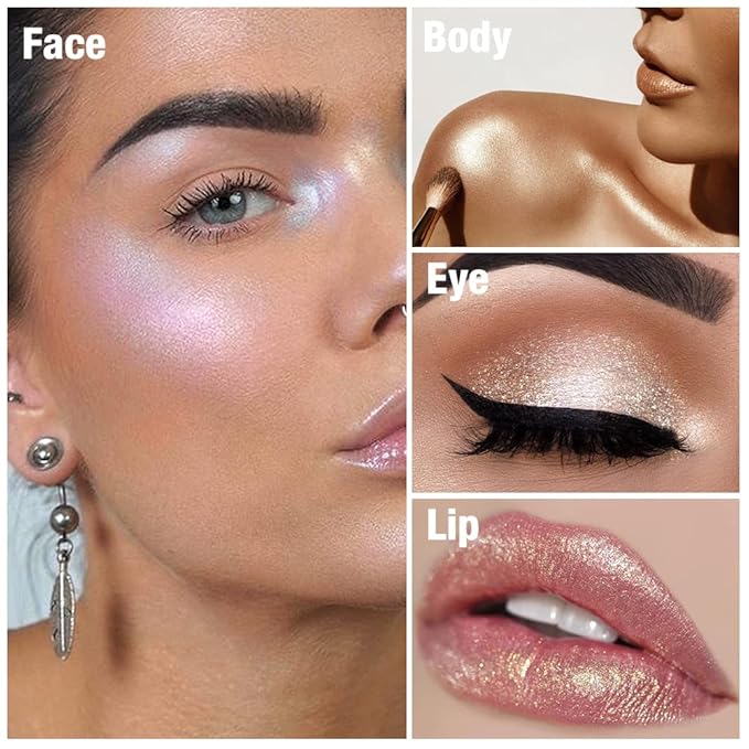 Cream Highlighter Makeup Palette, Glow Highlighters Makeup Powder,