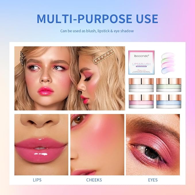 Color Change Blush Clear Liquid Blush Cream Moisturizing Blusher Halo dyeing naturally Blush Rouge Multi-use Makeup Cream For Cheeks Face Lips Waterproof Blush Gel Lip Oil (#3)
