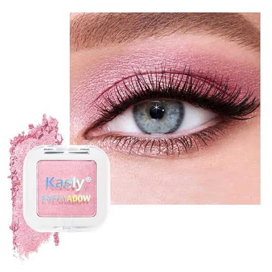 Kaely Pressed Single Eyeshadow Makeup, Pink Shimmer Highly Pigmented Monochrome Eye Shadow Palette, Waterproof Neutral Powde Mini Eyeshadow, sombras para ojos, Lightweight Blendable, 11