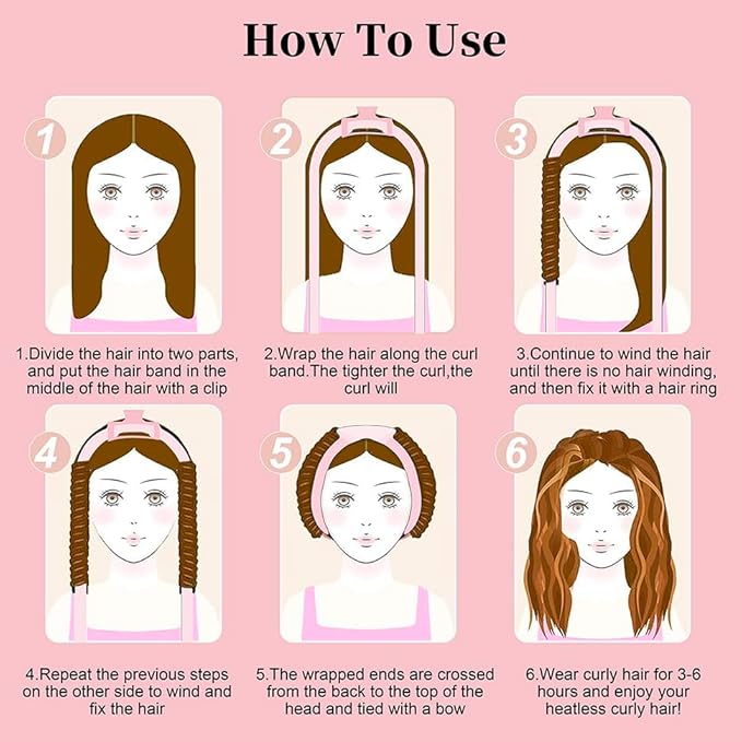 Heatless Curling Rod Headband, Upgraded 60" Extra Long Heatless Curls Headband Soft Hair Curlers to Sleep In Hair Rollers No Heat Curls (Deep Black)