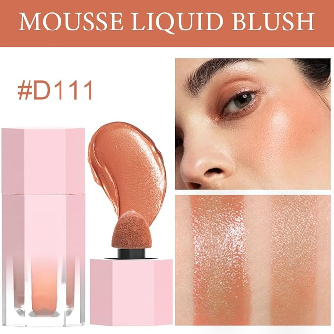 evpct 2Pcs Soft Cream Velvet Liquid Blush Makeup & D113