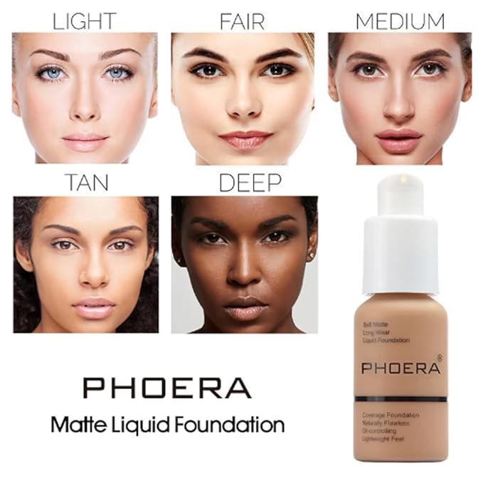 2Pcs Liquid Foundation Full Coverage 24HR Matte Oil Top (1pcs-101) 30ml