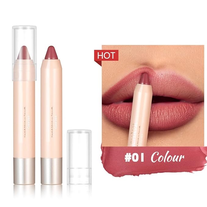 8 Colors High Pigmented Smooth Matte Lip Liner Pencil, Waterproof Velvet Lipstick Pen, Professional Lip Liner for Girls and Women (01)