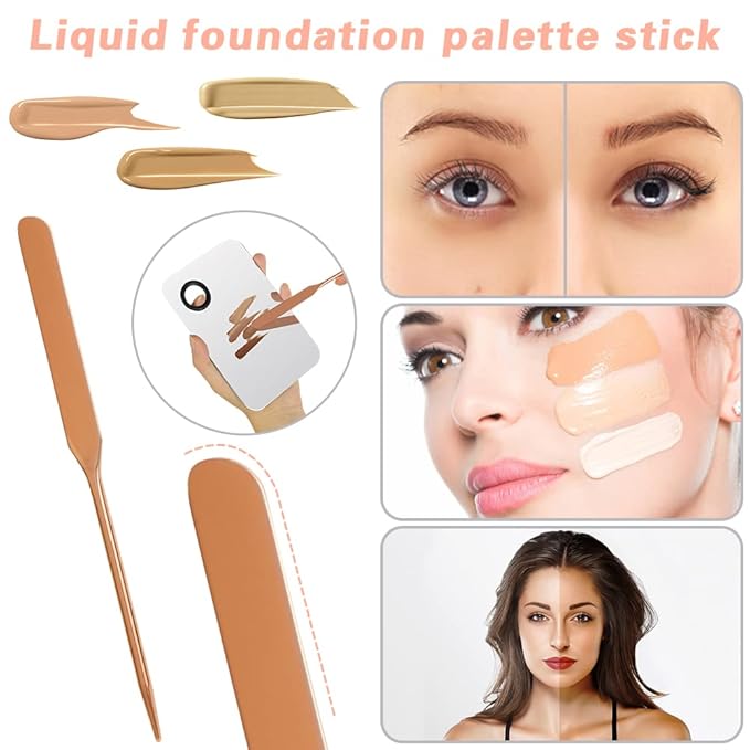 3PCS Makeup Mixing Palette, Stainless Steel Cosmetic Makeup Palette With Spatula Makeup Artist Tool, Professional Cosmetic Mixing Makeup Palette For Mixing Eye Shadow/Eyelash/Nail Art/Foundation