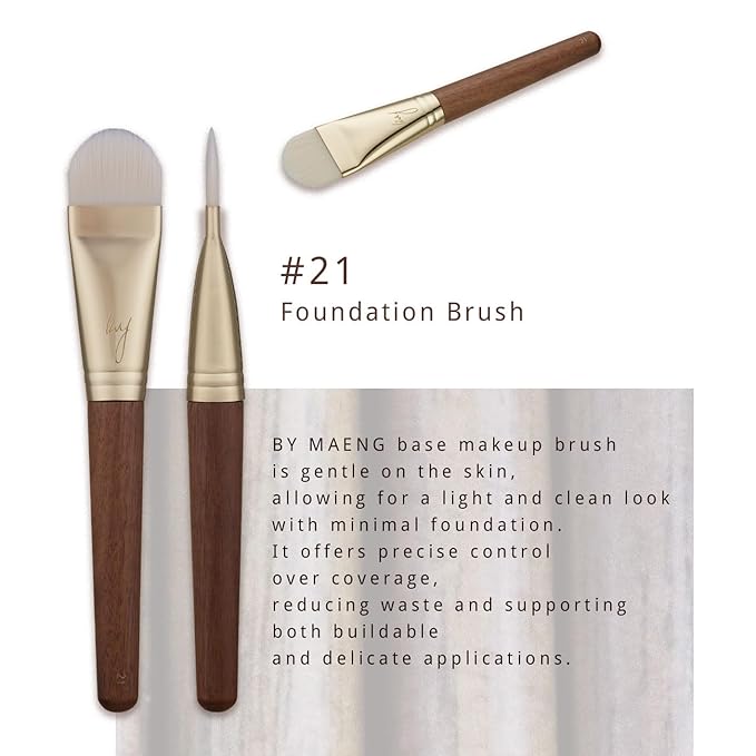 [SOO ADOR] BY MAENG #21 Foundation Brush - Lightweight and Skin-Friendly Tool for Flawless Base Makeup | Created by K-Pop Makeup Artist Maeng | Makeup Brush Base Brush
