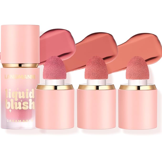 Jolilab Liquid Blush - High Pigment, Long - Lasting, Buildable Color for a Natural Glow（#1+2+3）
