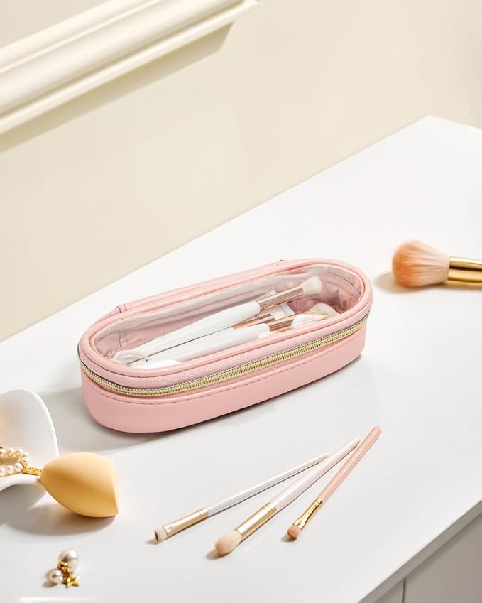 Clear Makeup Bag Small, TSA Approved Portable Toiletry Bag with Zipper Cosmetic Travel Bag Makeup Organizer Case Mini Makeup Pouch for Purse Car Organizer Bag for Women Men