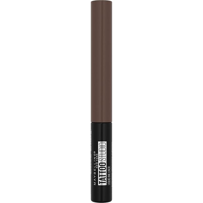 Maybelline TattooStudio Liquid Ink Liner Up To 36HR Wear, Sweat Resistant, Smudge Resistant, No Mess Removal, Longwear Liquid Eyeliner Makeup, Rustic Brown, 0.08 fl; oz.