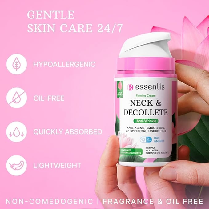 Neck Firming Cream, Anti Aging Facial Moisturizer with Retinol, Collagen, Niacinamide & Hyaluronic Acid, 1.7 Fl Oz