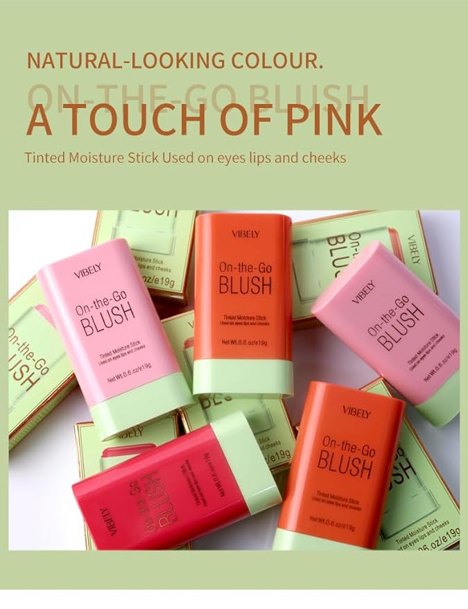 Multi-Use Makeup Blush Stick, Cream Blush Stick, Tinted