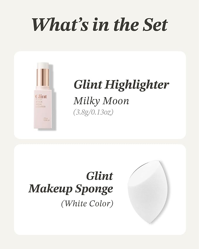 Glint Stick Highlighter Special Set (Milky Moon(Set), 0. Blendable Color. 24oz