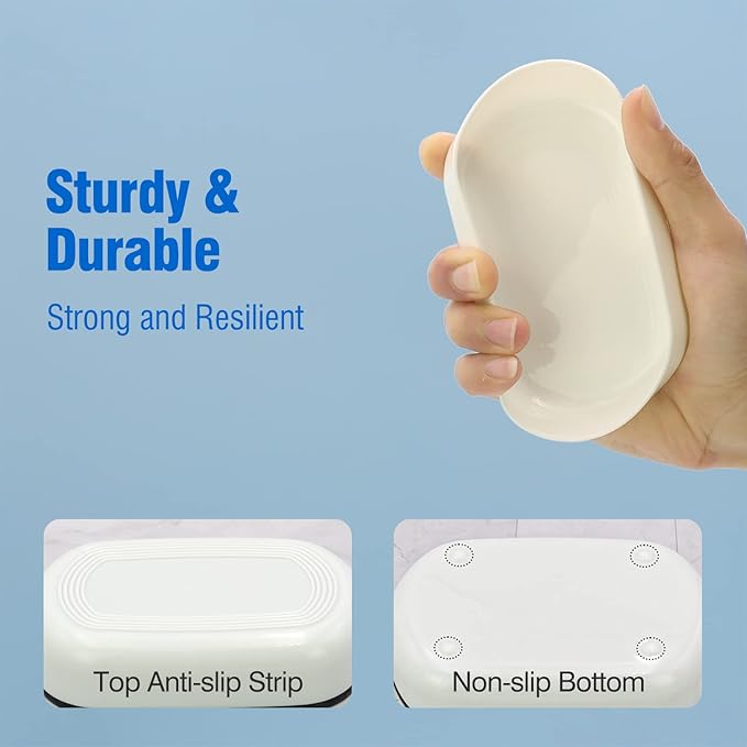 Travel Soap Container, Leakproof Soap Box, Travel Soap Holder with Removable Draining Layer, Portable Soap Case for Traveling, Camping, Gym (White, 1 Pack)