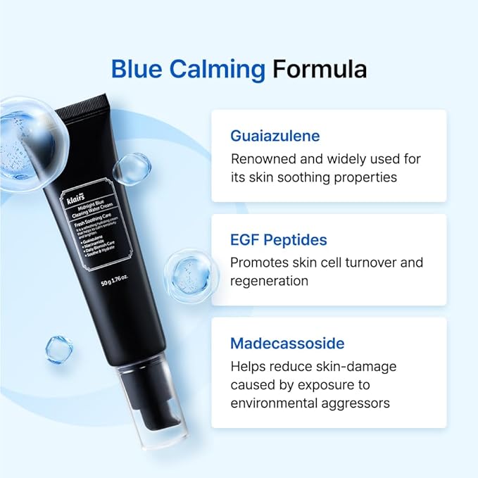 DearKlairs Midnight Blue Clearing Water Gel Cream 1.76 Ounce, Improve Dullness, Pigmentation, Red Spot, Bumps, No irritation, For Oily Skin