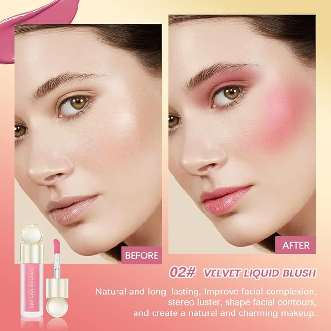 Pink Liquid Blush,Soft Matte Lightweight Cream Blush Stick Makeup.(01# Pink)
