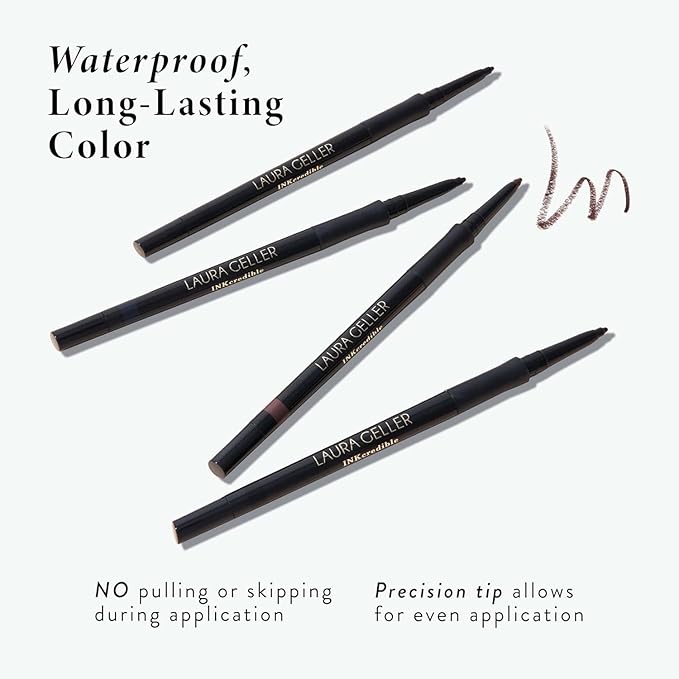 LAURA GELLER NEW YORK INKcredible Gel Eyeliner - Smoky Night - Waterproof Smudge-proof Eyeliner Pencil - Built in Sharpener