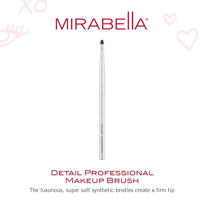 Mirabella Detail Professional Makeup Brush – Precision Eyeshadow Brush for Blending & Smudging – Small Vegan Brush w/Tapered Bristles & Weighted Handle for Eyeshadow Detailing