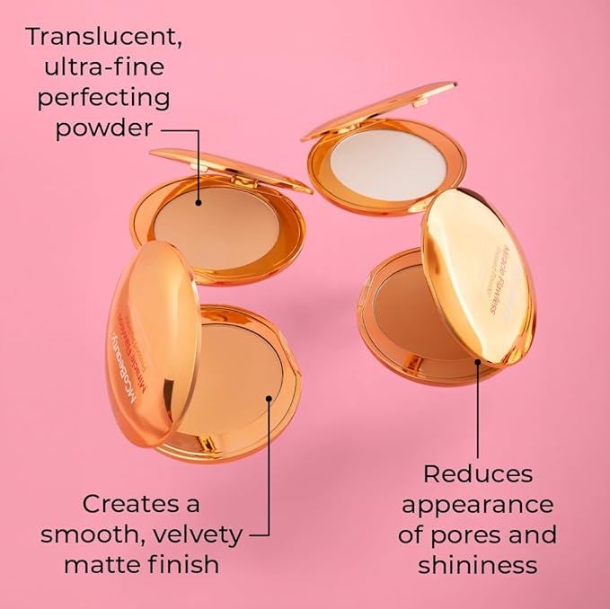 MCoBeauty Miracle Flawless Pressed Powder, Fair Shade, Oil-Control, Free Cosmetics