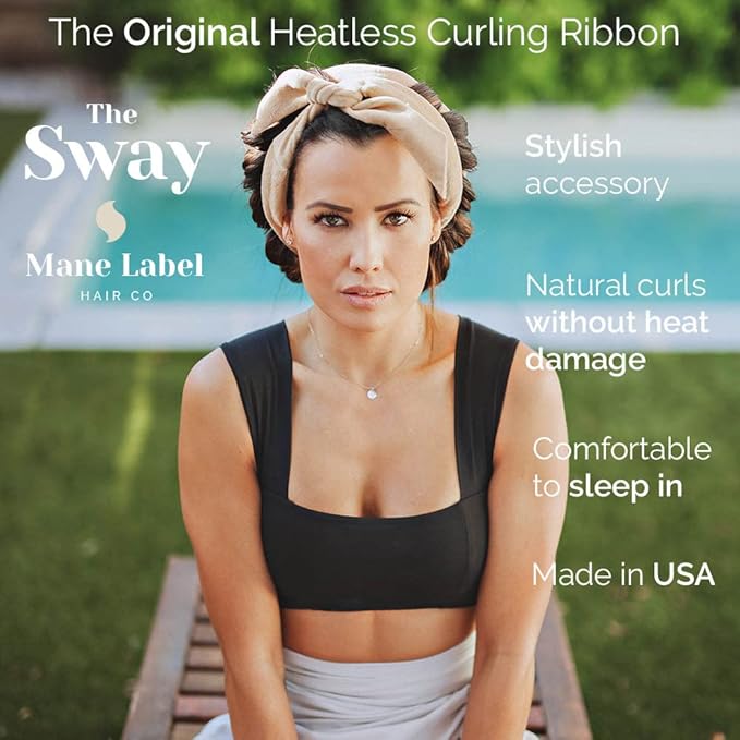 Heatless Hair Curling Ribbon Wrap: The Sway Original Heatless Curling Ribbons | Luxe Velour | Mane Label Hair Co. (Wine)