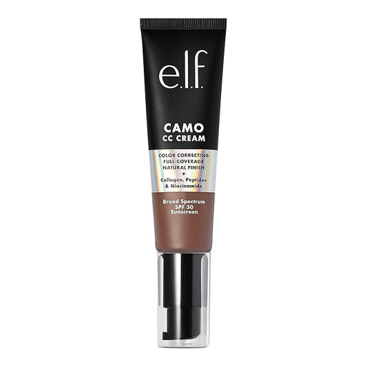 e.l.f. Camo CC Cream, SPF 30 Color-Correcting Medium-To-Full Coverage Face Foundation, Delivers An Airbrushed Finish, Vegan & Cruelty-Free, Deep 560 C