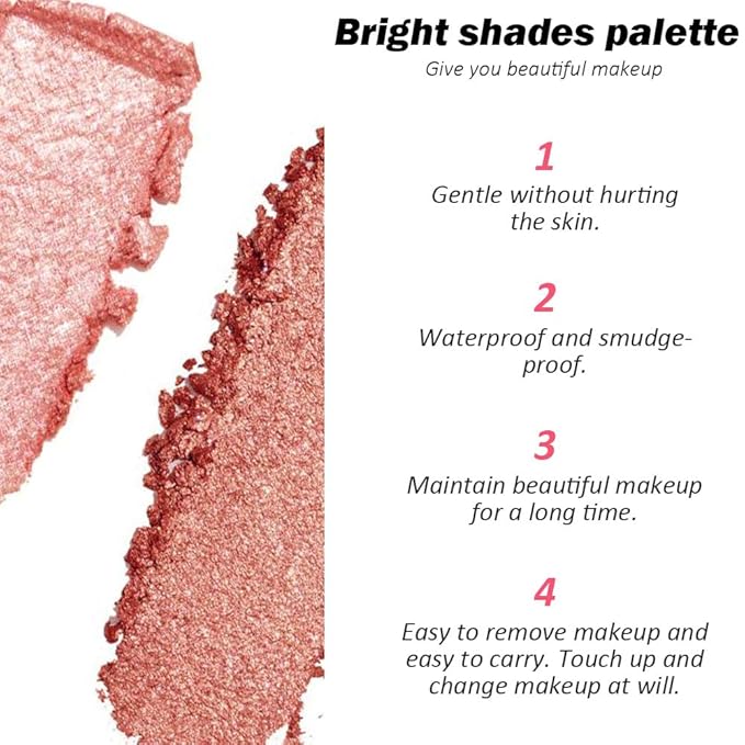 16 Colors Champagne Gold Glitter Matte Shimmer Eyeshadow Palette for Eye Makeup,High Pigmented Brown Eye Shadow Primers Powder Palet de sombras de ojos