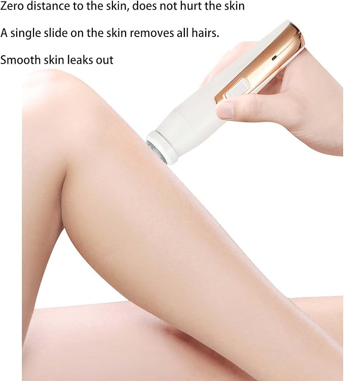 Womens Electric Razor, Face Shaver, Facial Hair Remover, Electric Bikini Trimmers for Legs, Travel Razor for Eyebrow Ear Nose Hair Lip Beard Armpit (Gold 4 in 1