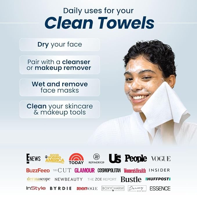 Clean Skin Club Clean Towels XL, 100% USDA