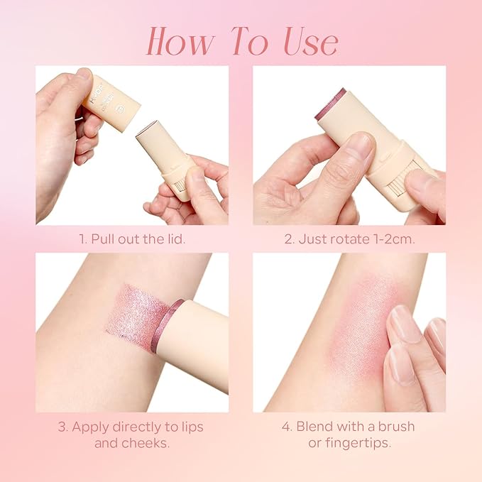 Mineral Color Balm, SPF 35 Multi Color Stick for Lips, Cheeks& Eyes, Blendable Creamy Lightweight Formula, Buildable Shimmer Finish, Multiuse Makeup Stick, Rose