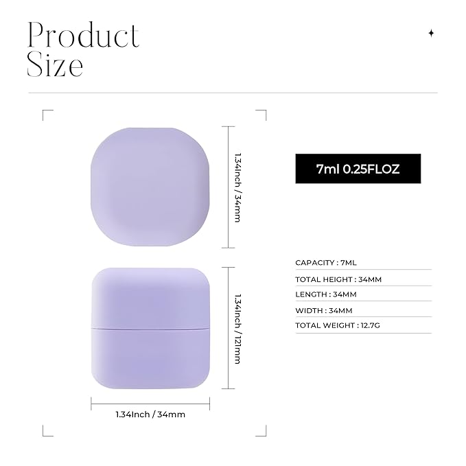 0.25 oz（7g） Empty Lip Balm Square