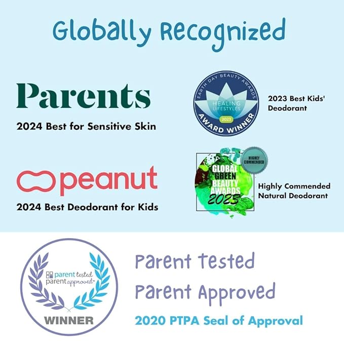 MONA UNSCENTED 100% Natural Deodorant for Kids, Preteens & Teens | Hypoallergenic & Vegan | No Baking Soda, Synthetic Scents or Aluminum | Safe for Kids with Sensitive Skin | (UNSCENTED 1.76 Oz)