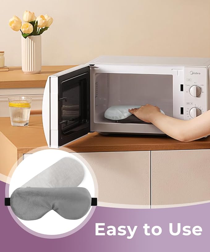 Aroma Season Weighted Eye Mask, Warm Eye Compress for Dry Eyes, Moist Heat Lavender Eye Mask, Microwave Eye Mask for Stye, Belpharitis, MGD (Gray)