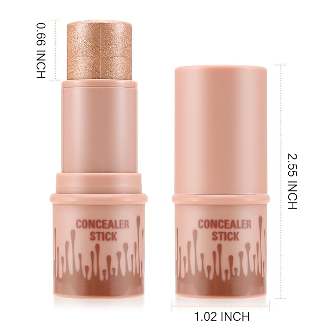 Cream Highlighter Stick, Shimmer Brightener Makeup Stick, Blendable for Women