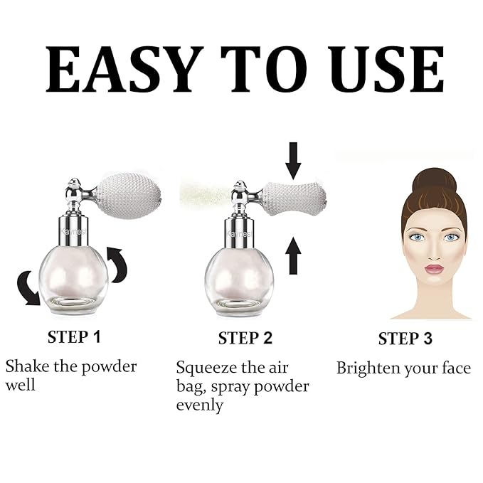 Highlighter Powder Spray, Longwear Glitter Spray for Body,