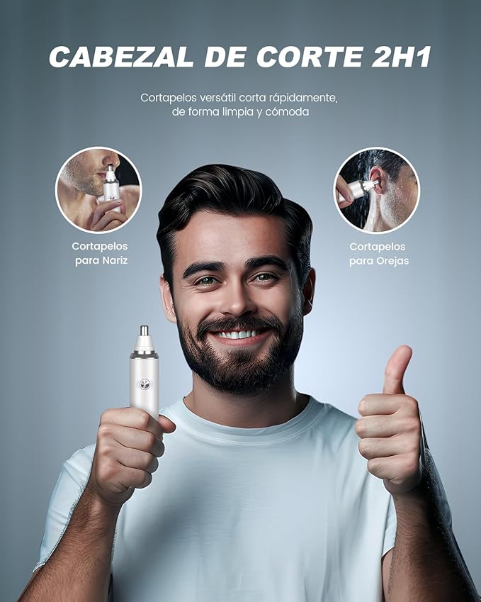 Ear & Nose Hair Trimmer with LED Display for Men Women,Painless USB Rechargeable Eyebrow & Facial & Nose Hair Trimmer Clipper,Professional IPX7 Waterproof Dual Edge Blades 12500 RPM