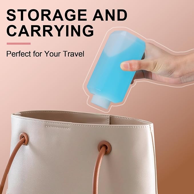 8oz/250ml Leak Proof Plastic Bottles with Caps for Liquids Sample, Reusable Small Bottles Containers for Travel, Camping and Hiking (Translucent, 10 Pcs)