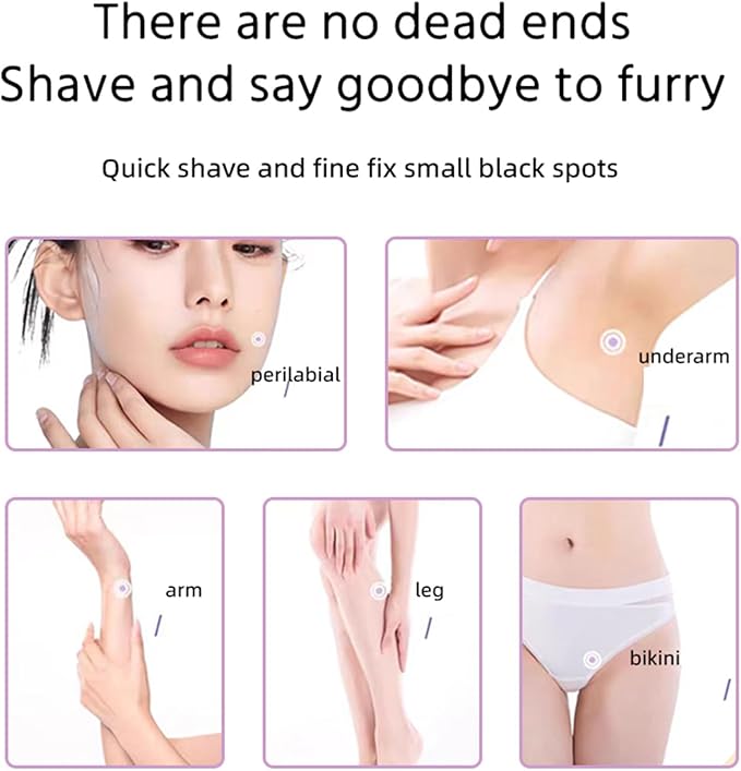 Dermave Bikini Shaver,Bikini Trimmer for Women,2025 Upgrade Dual Head Shaver Women,2 in 1 Wet & Dry Waterproof Electric Bikini Trimmer for Face, Body & Intimate Areas(Pink Rose)