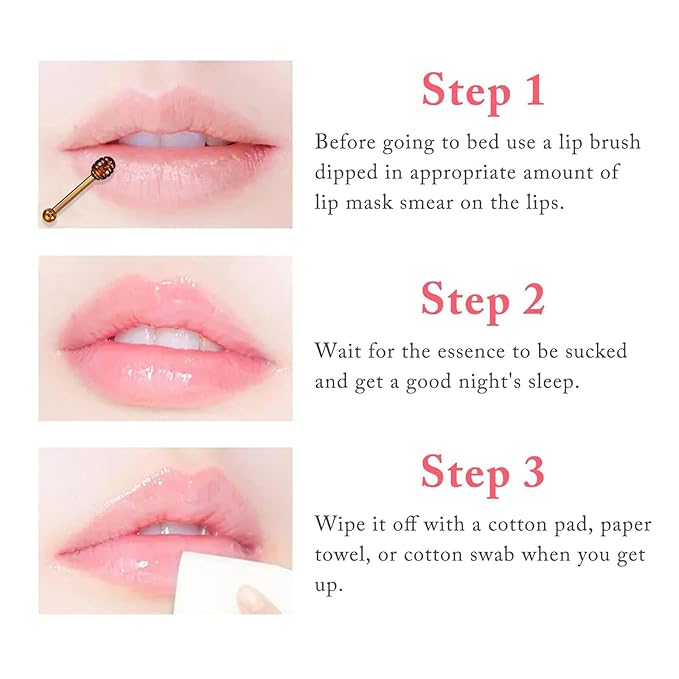 Bee Lip Balm Honey Pot,Honey Strawberry Apple Lip Mask,Lip Balm Moisturizing Lip Sleep Mask with Stick Hydrating & Prevention Dry and Cracked (Watermelon)