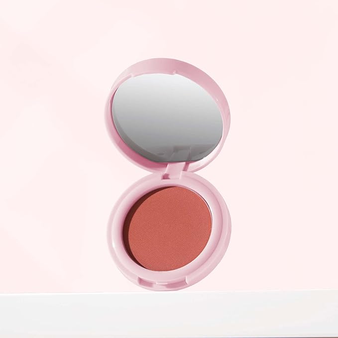 Mally Beauty Bulletproof Powder Blush - Power Peach - Long-Lasting Flush of Color - Compact Blush Powder Makeup - Matte Finish