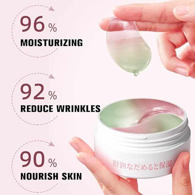 Under Eye Patches for Dark Circles, 30 Pairs Retinol Collagen Eye Gels Mask, Eye Patches for Dark Circles and Puffiness, Anti Aging Moisturizer For Women Gift, Crystal Cherry Blossom Color Eye Masks