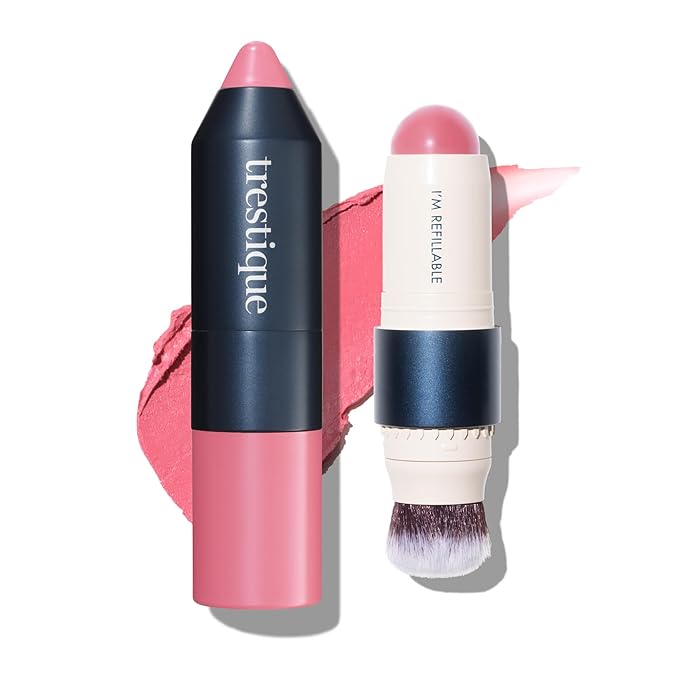 Trestique Blush Stick, Vegan Blush Stick With Built-In Stick,