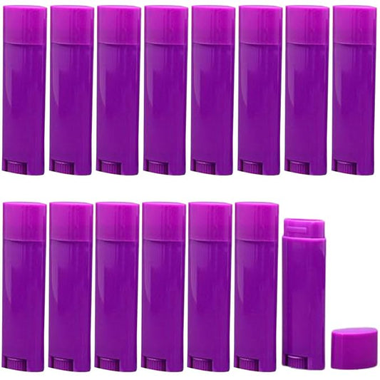 5ml 50Pcs Empty Oval Deodorant Lip balm Tubes Containers Twist-up Refillable Containers for Lipstick,Chapstick,Homemade Lip balm,DIY Deodorants(Purple)