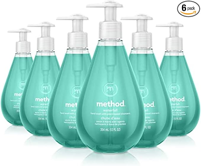 Method Gel Hand Soap, Waterfall, Biodegradable Formula, 12 Fl Oz (Pack of 6)