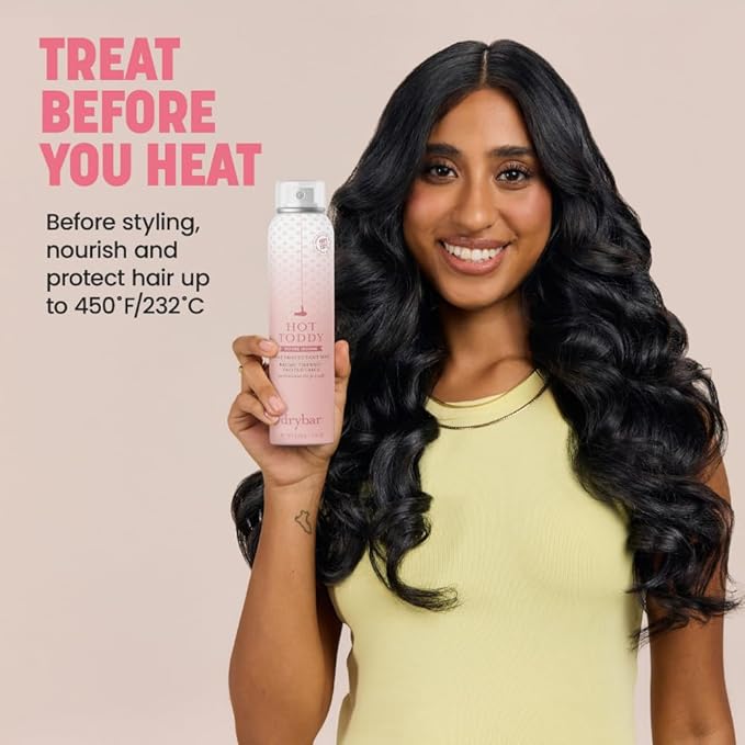 Drybar Hot Toddy Heat Protectant Mist Coconut Colada Scent - Full Size| Lightweight Heat Protectant for Hair protects from Heat & Styling with Curling, Straightening and Styling Irons