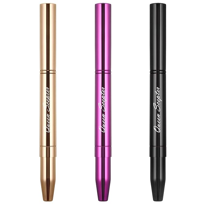 Retractable Dual End Lip Brush Concealer Brush with Cap, Lipstick Eyeshadow Foundation Makeup Brushes Gold, Black, Purple