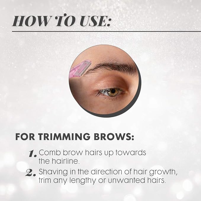 Ardell Pro Brow for Trim & Shape, Eyebrow Razor Trimmer, and Shaper with Cover, Facial Hair Removal for Women, Dermaplaning Shaver - 6 counts in 1 pack