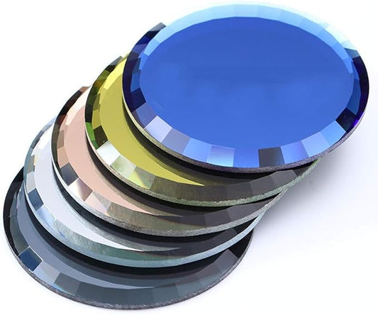 5Pcs Mirror Empty Nail Art Palettes Plate Round