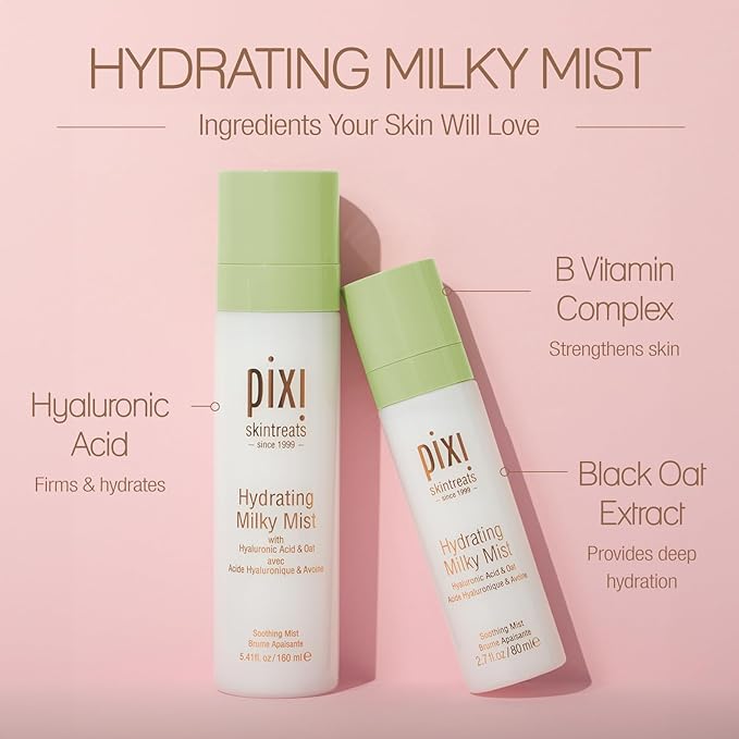 Pixi Beauty Milky Mist 2.70 Fl Oz | Hydrating Moisturizer for Dry Skin | Infused with Hyaluronic Acid