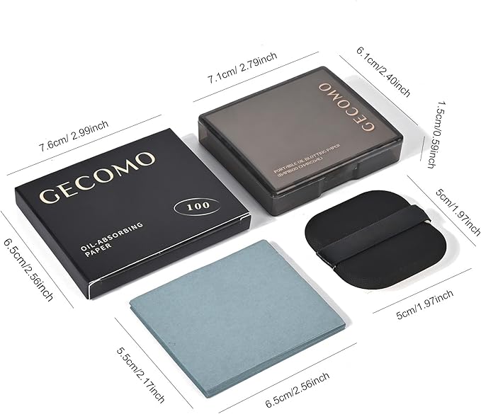 KYDA 200 Sheets Bamboo Charcoal Oil Blotting Paper with Mirror and Puff, Refills Included, Face Oil Absorbing Sheets, Makeup Friendly Oil Control Paper, Travel Size Oil Control Film